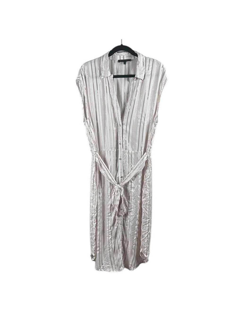 Adrienne Vittadini Striped Midi Shirt Dress Size XL
